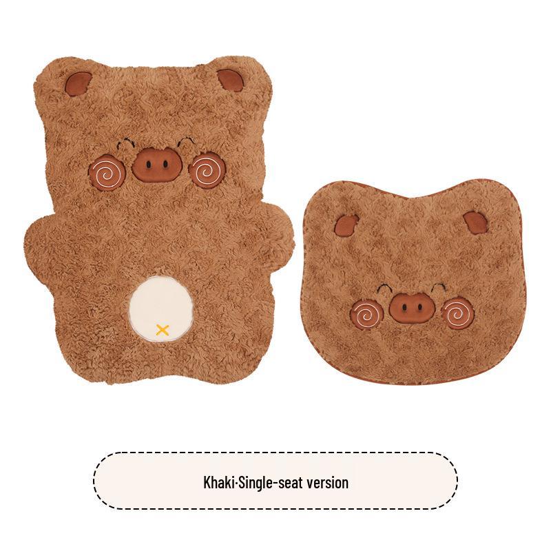 Warmer Plüsch Schwein Cartoon Rücksitzkissen - Winter Wrap-Around