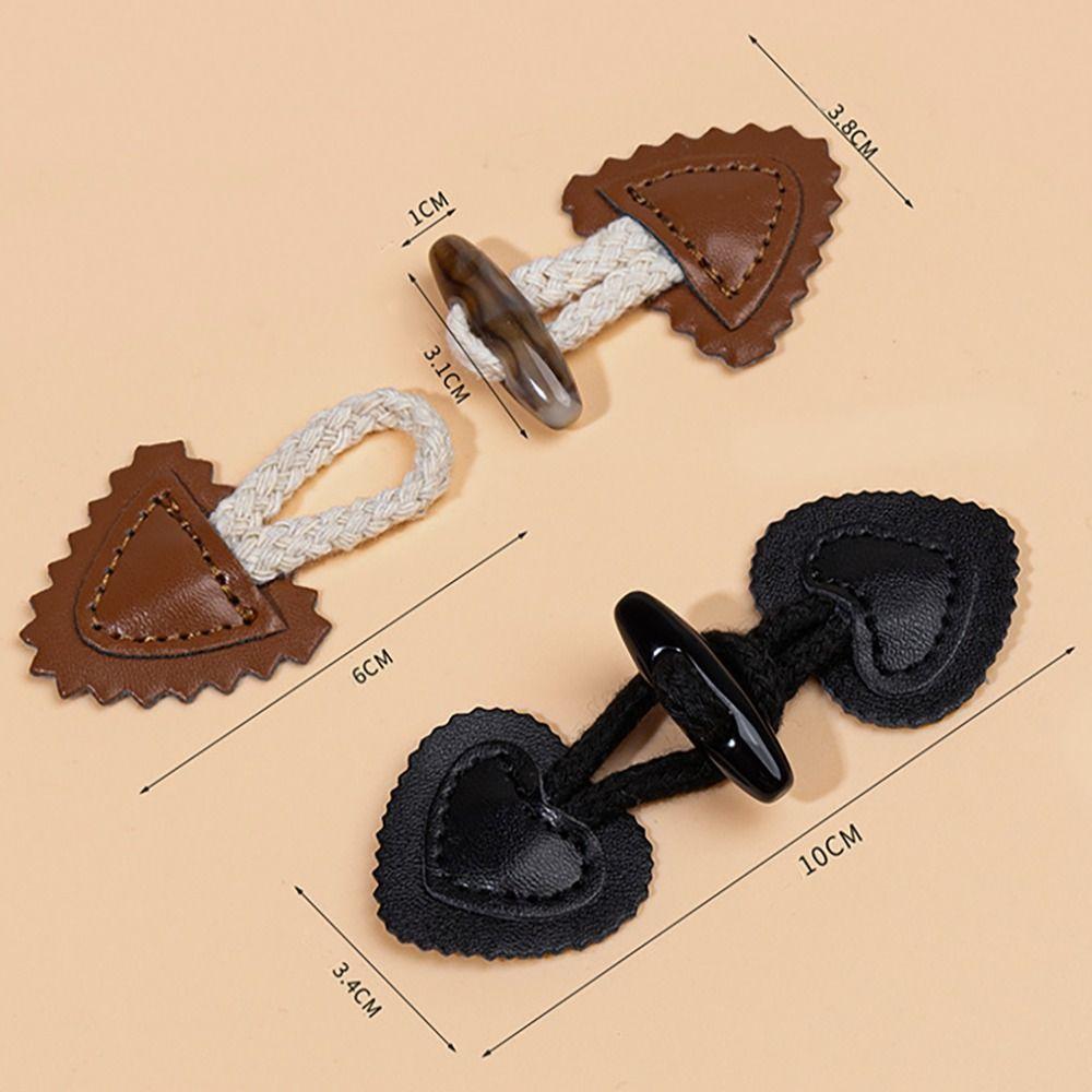 Fashion PU Leather Horn Buckle Vintage Style Sew-On Design Resin Horn Buttons Sew-On Buttons Jackets
