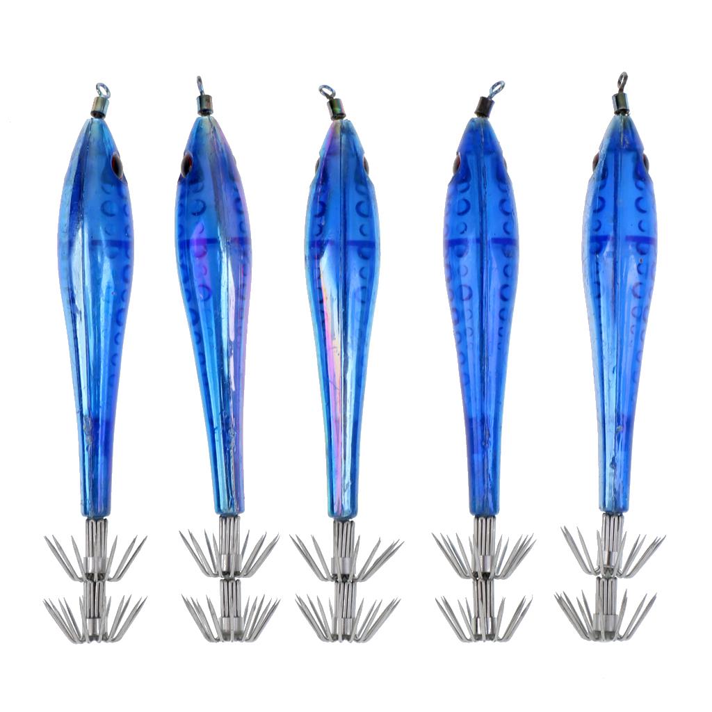 5pc Noctilucent Squid Lure Hook Cuttlefish Saltwater Fishing Lure Hard Baits