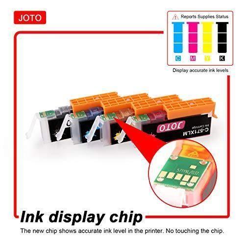 JOTO Compatible PGI-570XL CLI-571XL Ink Cartridges for Canon - Pack of 10 - Multi-color