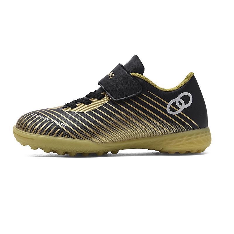 Children'S Football Shoes Velcro Leather Feet Boys And Girls Kindergarten Children Students Non-Slip Training Shoes