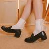 Jk Damen-Kniestrumpf, süßer japanischer Lolita-Stil, Spitze Schleife Prinzessin Spitze Socken Weiche Socken