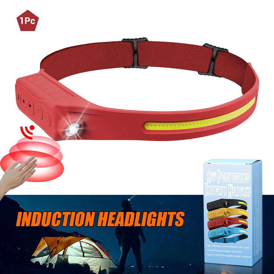 USB Rechargeable LED Sensor Headlamp XPE+COB Headlight Led Head Torch Camping Search Light Head Flashlight for Fishing Lantern