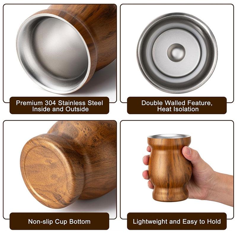 3er Set 8oz Yerba Mate Becher Yerba Kürbisbecher 304 Edelstahl Doppelwandiger Mate Kaffeebecher mit Reinigungsbürste und Bombillas