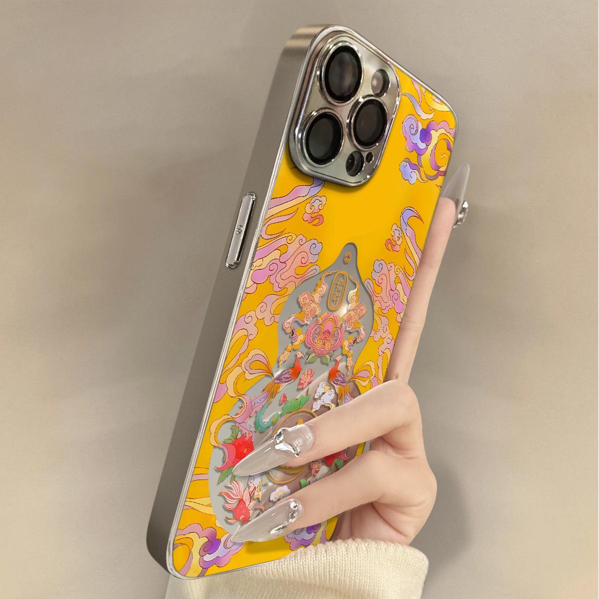 

Lucky luck gourd is suitable for iPhone16promax Apple s new mobile phone case, all-inclusive and anti-drop. Apple 16promax