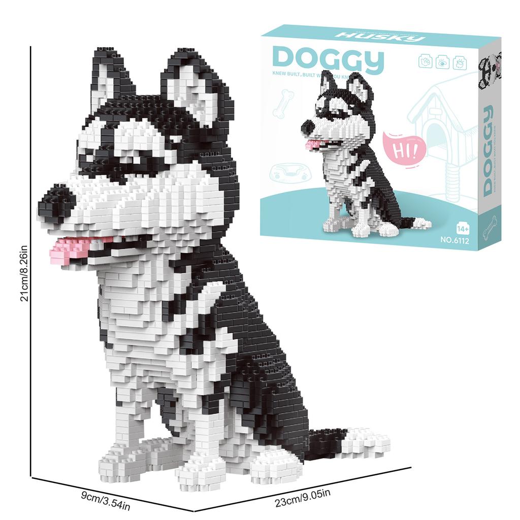 Diy Puzzle Assembly Pet Dog Building Block Simulation Cat Model Children Assembly Miniature Building Block Toy