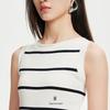 VEROMODA Women's Striped Knit Round Neck Vest