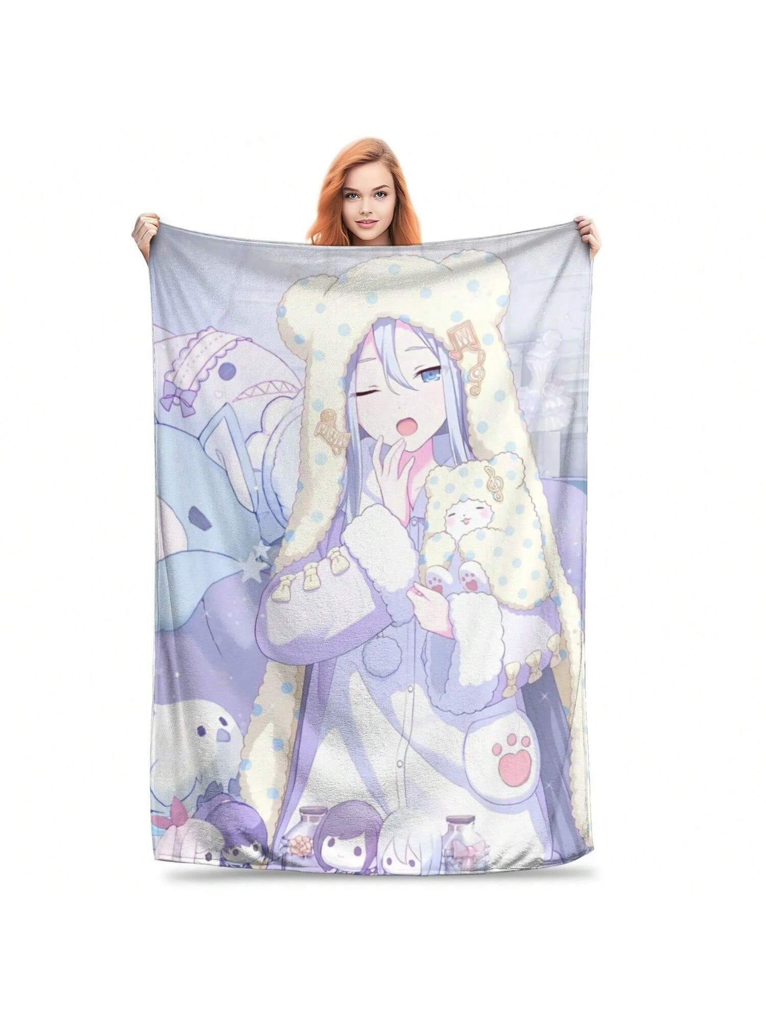 Плед Yoisaki Kanade Project Sekai Супермягкий плед для путешествий в самолете 75X95CM