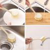 Multi-Functional Soft Bristle Wooden Handle Pot Brush - Durable, Long-Handled Kitchen Cleaning Tool