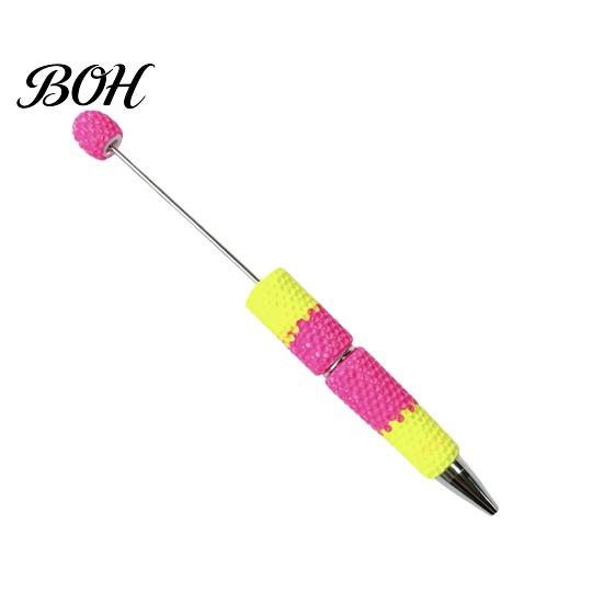 Beadable Ballpoint Pens DIY Pen, Colorful Fancy Beaded Crafting Gift for Students, Party Favors, Creative Office Supplies Novelty Rainbow