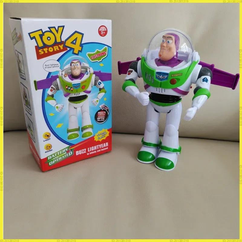 Pixar Toy Story 4 Buzz Lightyear Electric Walking Light Robot Action Figure Doll Kids Festival Gift For Children Aged 3+