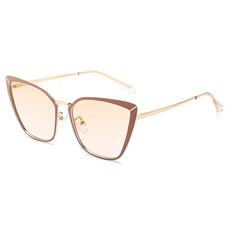 Fashion Cat-eye Sunglasses For Women With High-end Personalized Versatile Sunglasses New Metal Sunglasses 1208