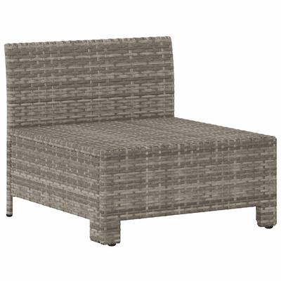Garden Center Sofa with Cushions Grey Poly Rattan