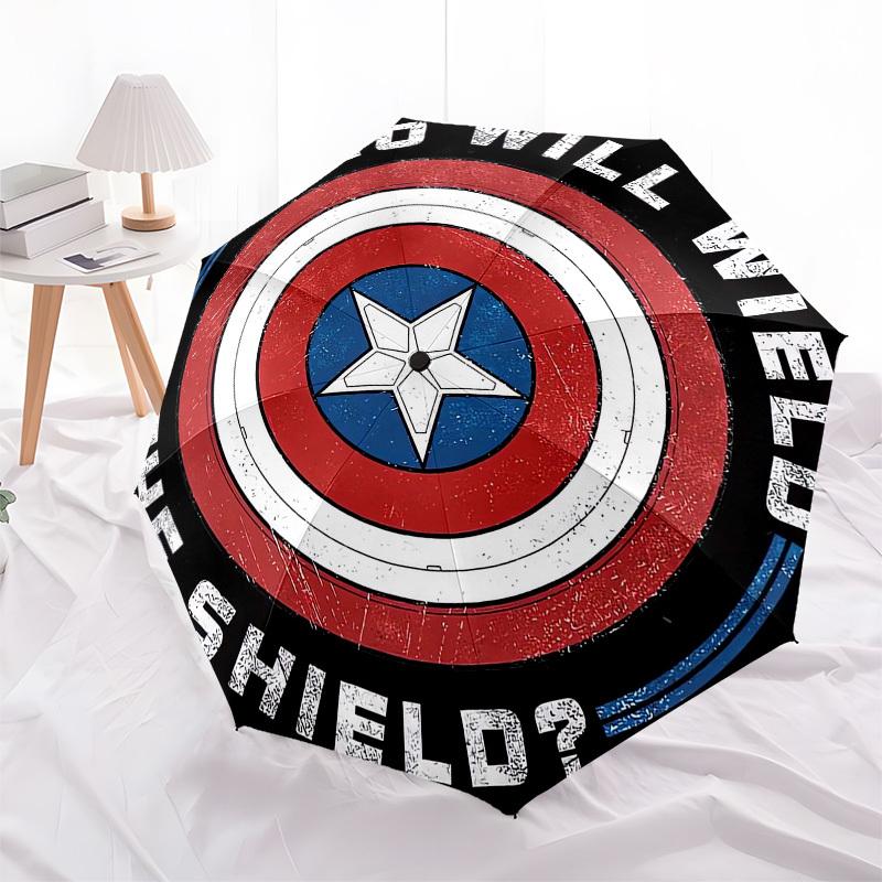 1pc Who Will Wield The Shield? Umbrella with Plastic Handle,Suitable for All Seasons Travel Outdoor Multi-functional UmbrellaDCS042