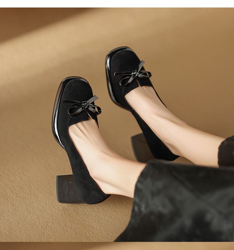 Модные брендовые женские туфли-лодочки из натуральной кожи 2024 года новые весенне-летние качественные туфли на высоком каблуке для платья офиса и офиса 35 чёрный 3980₽