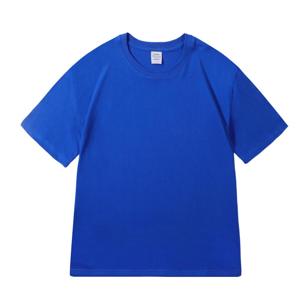 Solid Color Short-Sleeved T-Shirt Men'S 200G Pure Cotton Loose And Versatile Time-Simple Bottoming Shirt Combed Cotton Crew Neck Shoulder Top