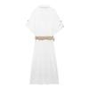Fashion Style 2024 Summer New Arrival Women's Clothing Stylish with Belt Midi Skirt Shirt Style Dress 3538709