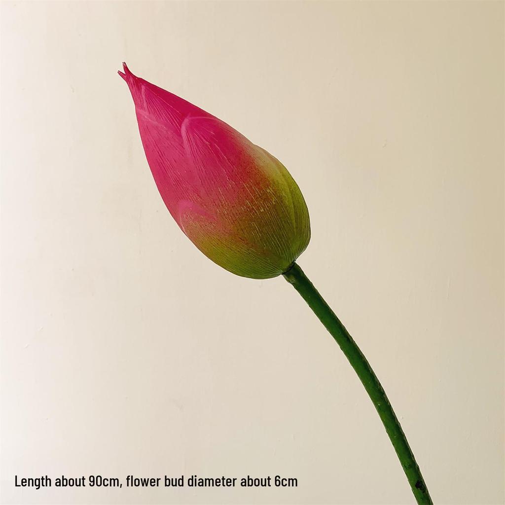 Realistic Lotus & Leaf with Stem Props - Artificial Water Lily Arrangement for Living Room Decoration