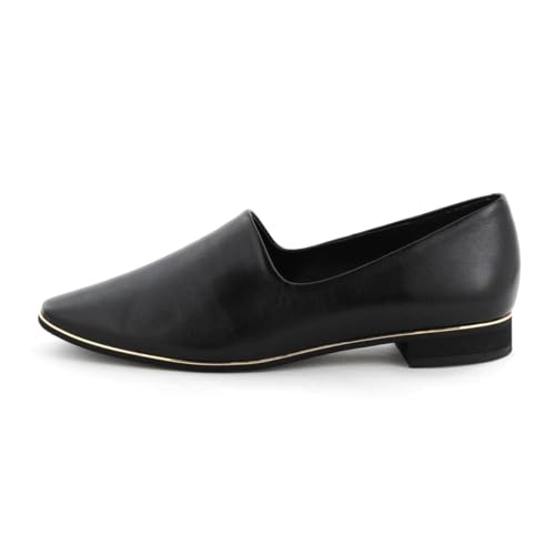Himiko Metal Line Soft Leather Flat Pumps / 653101 Black 265