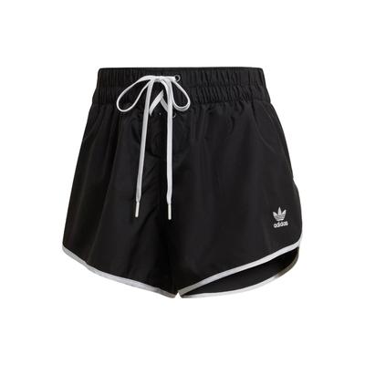 Shorts à cordon de serrage Originals Logo Trèfle Bordure contrastée Shorts Femme Noir HK5087