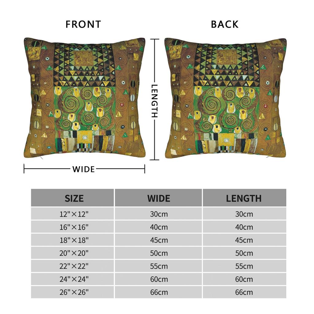 Gustav Klimt Square Pillow Case Polyester Decorative Pillow Esoteric Sacred Geometry  Fashion Pillowcase