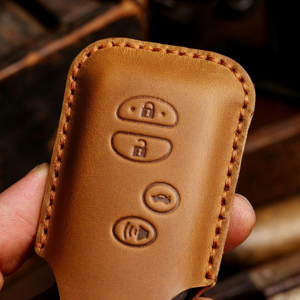 Genuine Leather Key Cover for Old Model Toyota Highlander and Land Cruiser