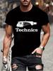 Summer Men's Fashion Tee Clothing Hip Hop Technics Headphone Graphic Tee Shirt Men Casual Streetwear Funny Printed Tops T-shirt