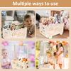 Baby Shower Basket Wood Storage Crate Baby Toys Clothing Organizer Box with Wheel and Hanger Baby Products for Home Bathroom
