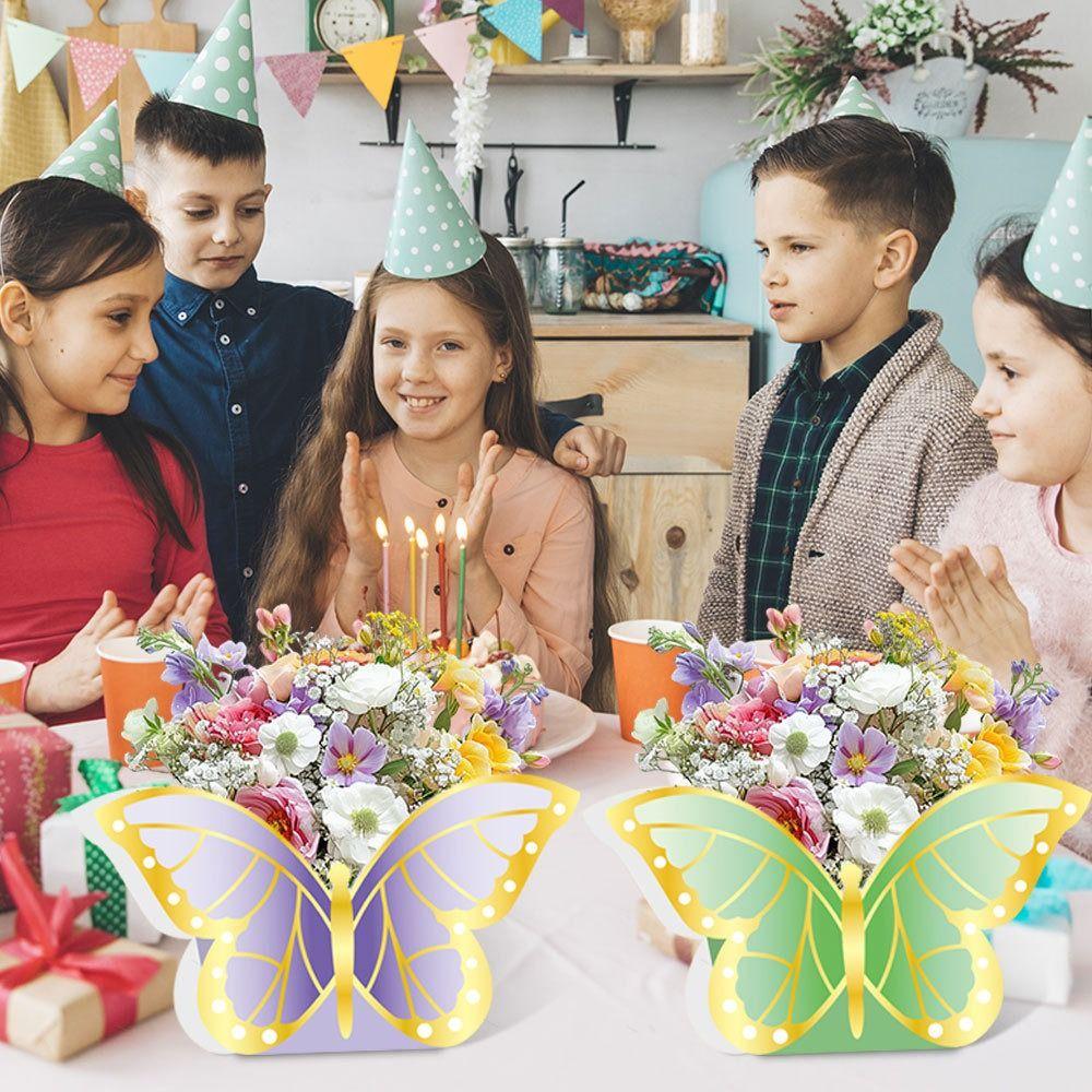 12PCS Paper Butterfly Centerpieces Butterfly Themed Candy Box Home Celebration