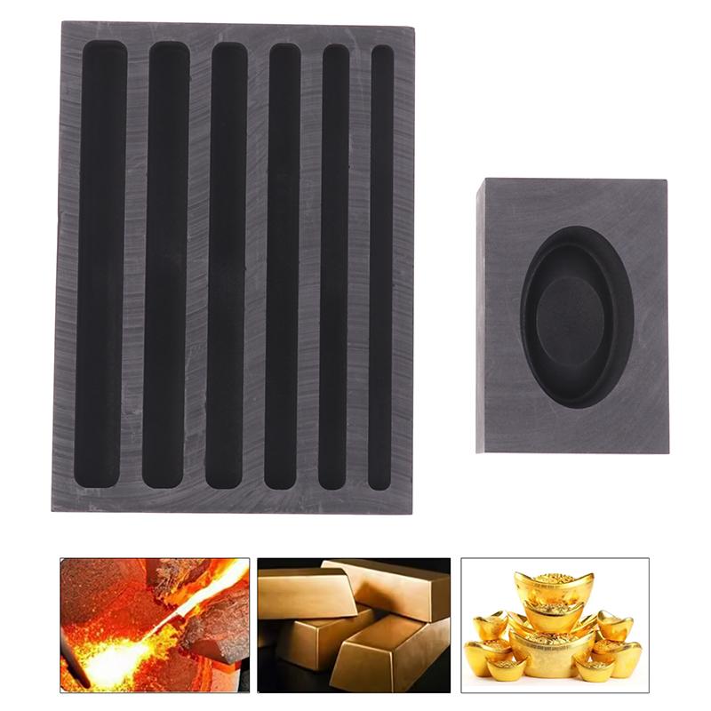 Gold Ingo Mold Strip Shape Graphite Mold Oil Tank Crucible Metallurgy Smelting Metal Trough Tools