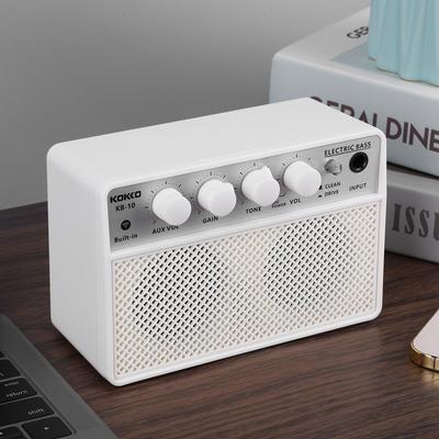 Elektrischer Bassverstärker 10W 6,35mm Tragbarer Elektrischer Bass Audioverstärker Wiederaufladbarer AMP Lautsprecher für Elektrische Bassgitarre