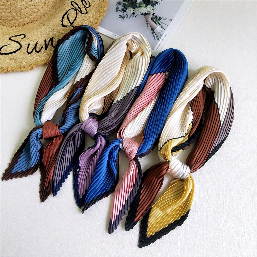Decorative Simple Texture Silk Scarf Women'S New Style Spring And Autumn Summer Fashion Versatile Headscarf Work Scarf