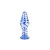 Glass Anal Plug - S Pleasures Crystal - Blue/Transparent - Insertable Length 113 Mm - Secure Flat Base