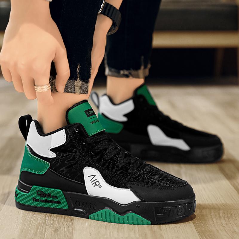 Neue Mode Herren Vier Jahreszeiten Bequeme Dicke Sohle Schuhe Studenten Jungen Trendige Weiche Sohle Atmungsaktive Lässige Lauf-Sneaker