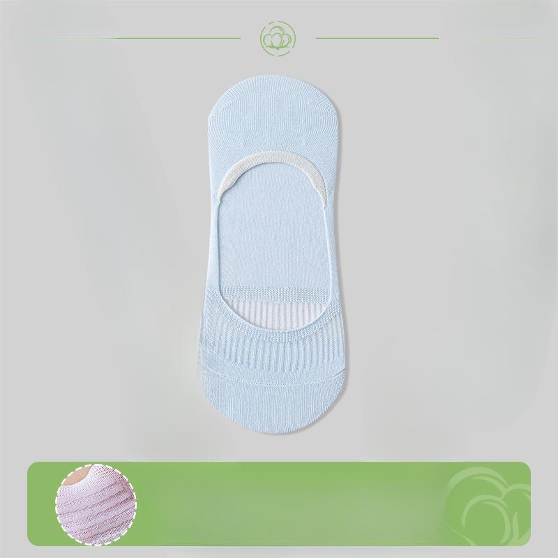 

Женские весенне-летние тонкие силиконовые носки-невидимки с нескользящей пяткой 1 pair светло-синий