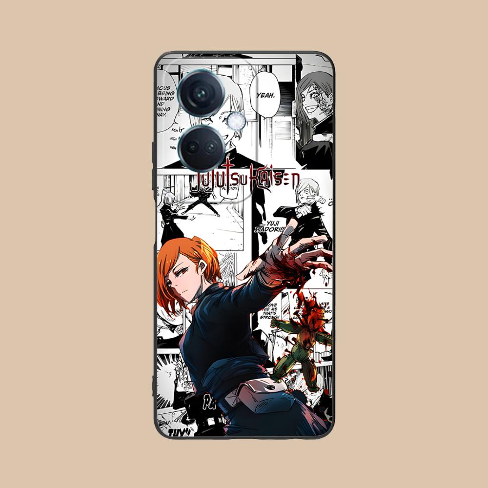 Jujutsu Kaisen Nobara Mobile Phone Case for OPPO Reno 14 13 12 11 10 9 8 7 6 5 F T Pro 5G Colorful Printing Cover Cover Pretty