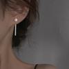 New 925 Silver Pearl Drop Earrings Elegant Zircon Jewelry Simple Charm Gift for Women Birthday Party Fine Accessories