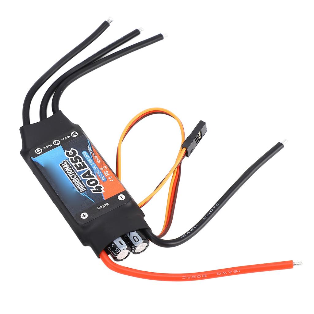 GTSKYTENRC Bidirectional 40A Brushless ESC 5V 3A BEC Brushless Motor 2‑6S Electric Speed Controller for RC Car Boat