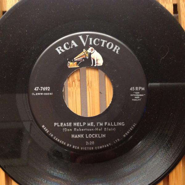 7inch Record HANK LOCKLIN - Please Help Me, I m Falling 477692 RCA VICTOR 1960 Canada Country/Folk Used