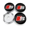 For Audi  A34pcs Car Wheel Center Hub Cap Badge Emblem Decal Wheel Sticker For Audi A3 A6 Q3 B5 B6 B7 B8 B9 Q7 8P 8V 8L A5 A4 C6 C5 C7 4F A1