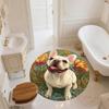 Bulldog pattern round rug,Carpet Rug for Living Room Bedroom Sofa Playroom Decor,Non-slip Floor Mat,Holiday Gifts and Birthday Gifts