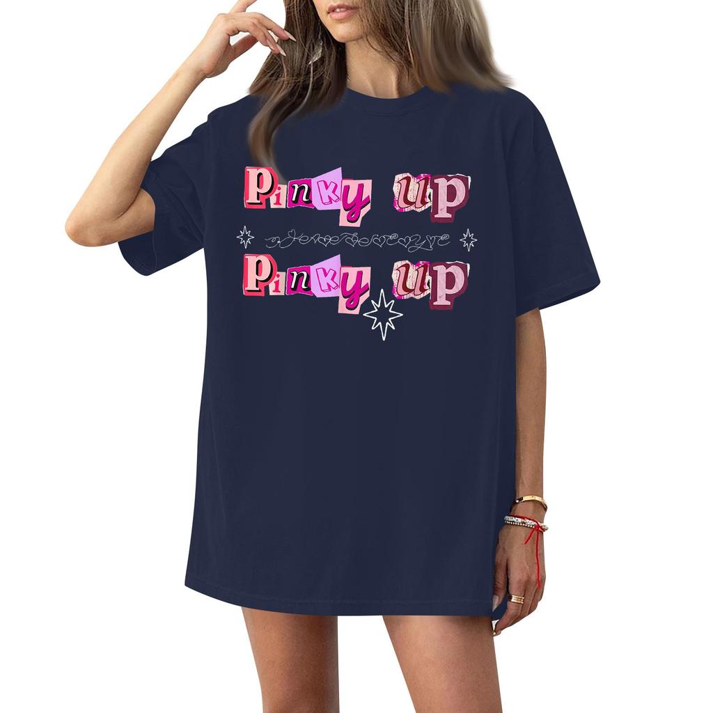 Women's Casual Fashion Round Neck Casual Print Short Sleeve T-Shirt Top