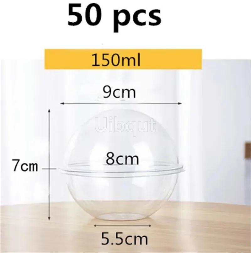 

50 100 Pcs Mousse Dessert transparent round Cup with Lid Plastic Dessert Bowl Container Salad Cup coconut Bar Cafe Packing Box