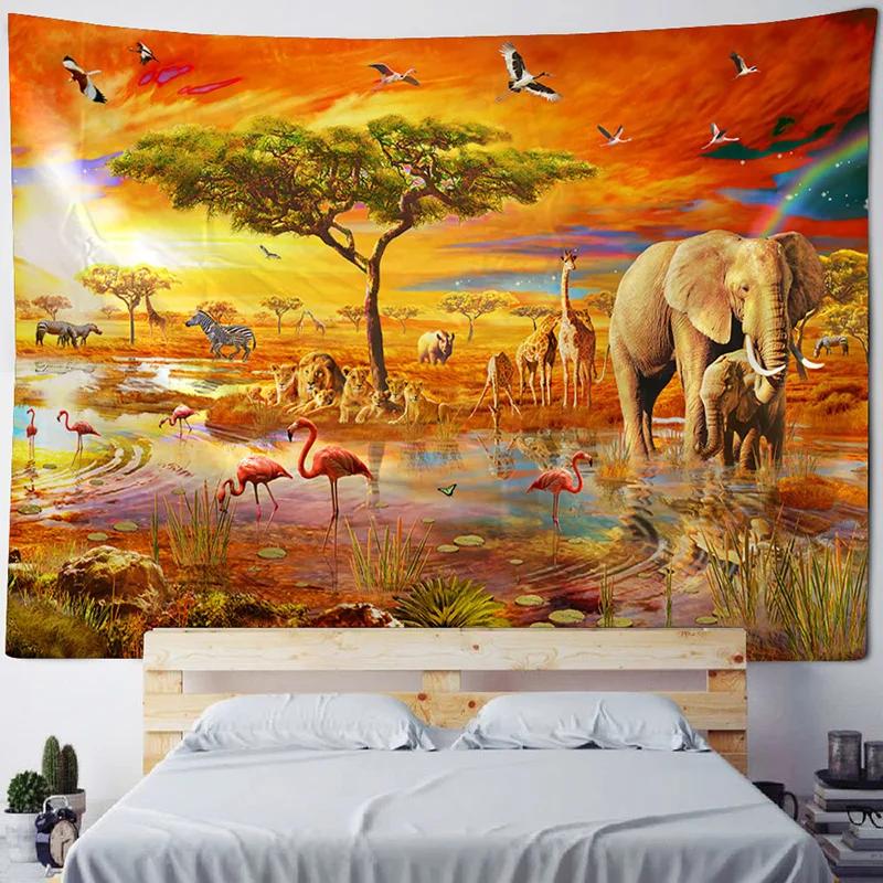 VIKAMA Jungle Bird Tapestry Psychedelic Forest Wall Hanging Exotic Bird Decor Suitable for Bedrooms and Yoga Studios