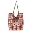 Outer single bag women's large capacity 2024 new autumn and winter versatile leisure shoulder shopping bag plaid commuter tote bag
