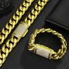 Europäischer Hip Hop Trendiger 14K Edelstahlverschluss Kubanische Armband Halskette, 6-22MM, Mehrere Größen