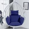 Egg Chair Cushion Swing Chair Cushion with Headrest Washable Hanging Basket Seat Cushion Replacement for Patio Garden Egg Chair
