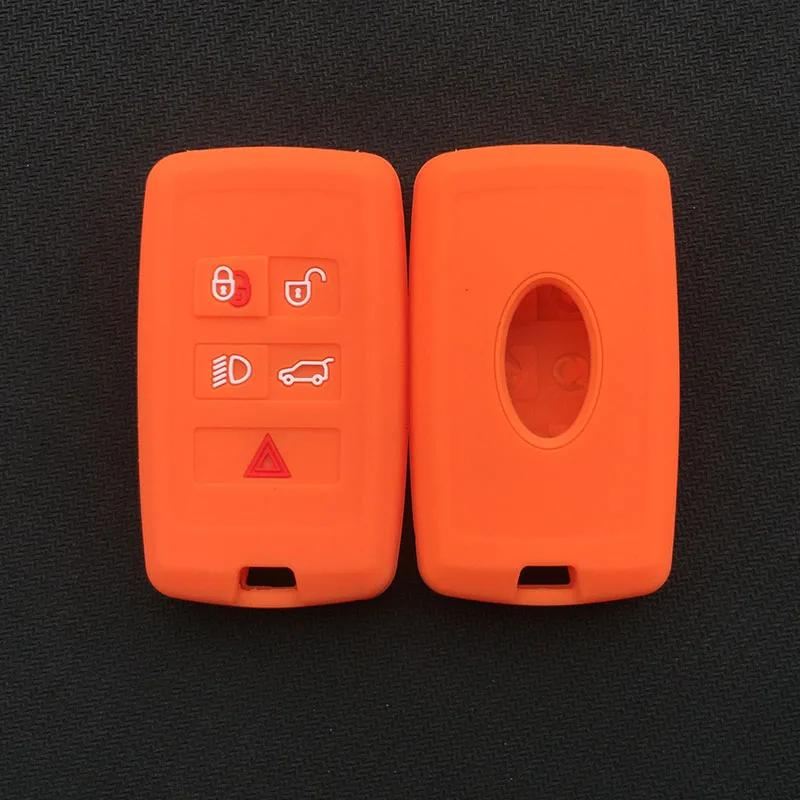 

2018 silicone car key cover case protect skin for Land Rover Range Rover SPORT Evoque Discovery Discovery 5 5button key помаранчевий
