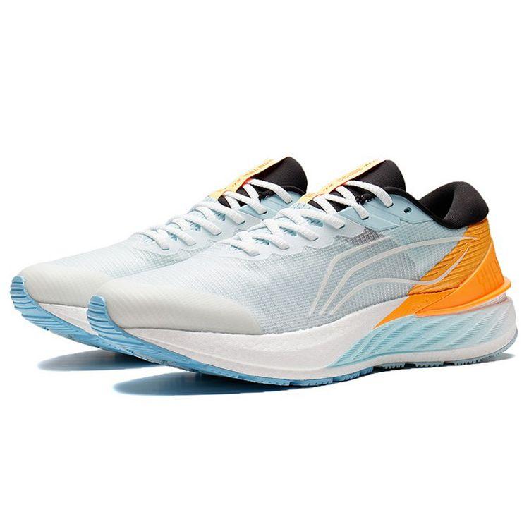 Li Ning Yue Ying 2.0 Støtdempende Sklisikre Slitesterke Lavsko Løpesko Herre Sneakers Hvit Blå Oransje ARHS015-1