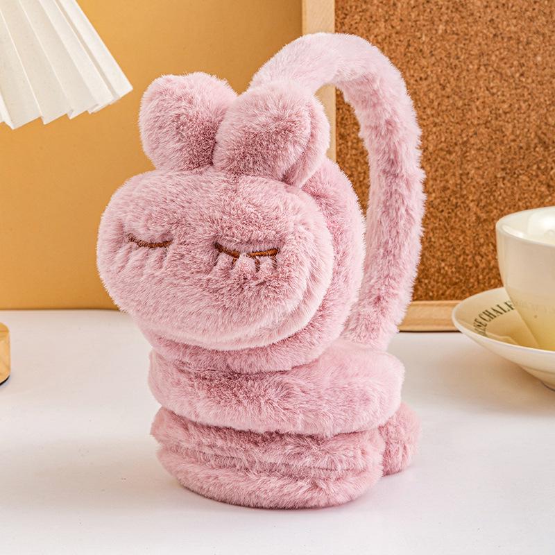 Korean Style Plush Rabbit Earmuffs for Girls – Cute Winter Ear Warmers
